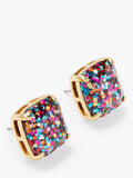 kate spade new york small square glitter stud earrings, UK version