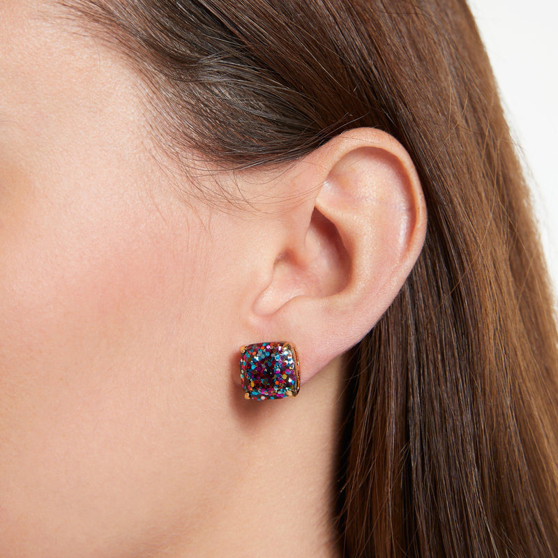 kate spade new york small square glitter stud earrings, UK version