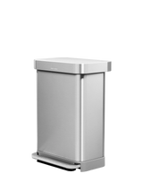 John Lewis Simplehuman Rectangular Liner Pocket Pedal Bin, Brushed Stainless Steel, 55L- Buy online at McGrocer