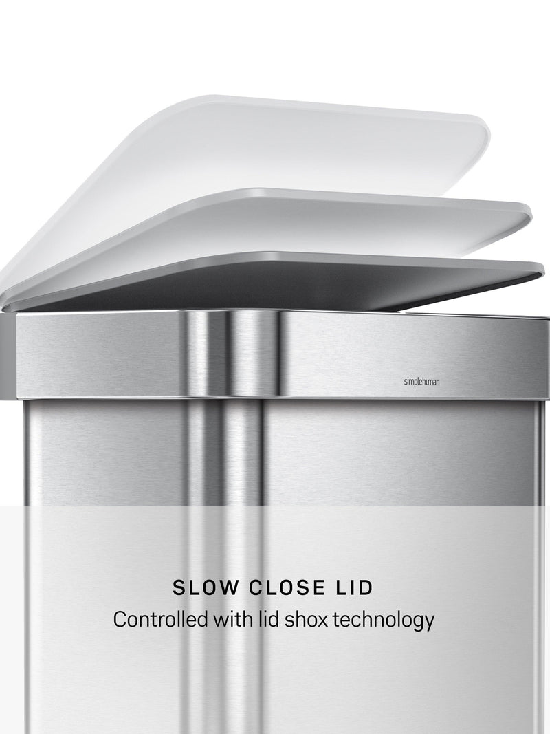 simplehuman rectangular liner pocket pedal bin 55L, UK version