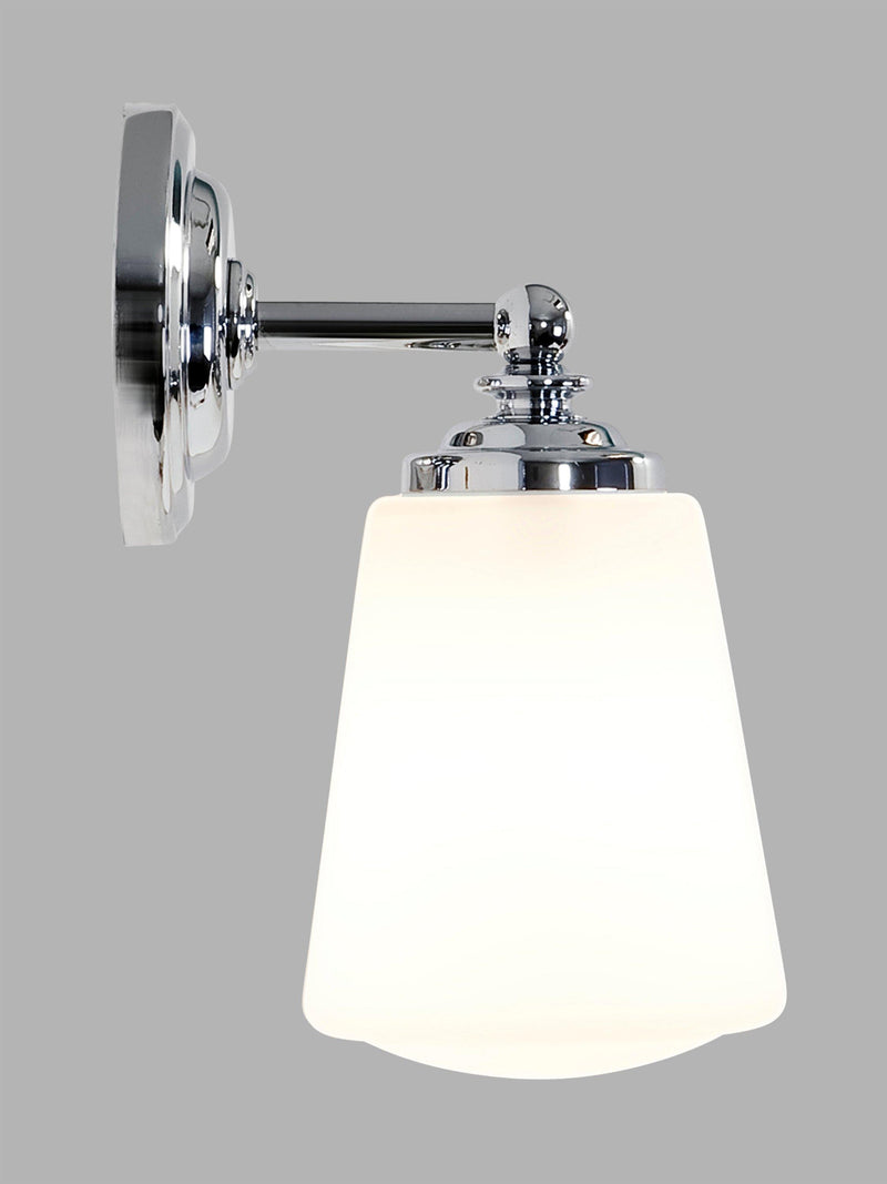 Astro Anton bathroom wall light polished chrome opal glass, UK version