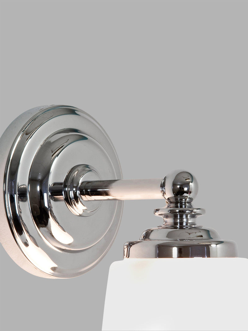 Astro Anton bathroom wall light polished chrome opal glass, UK version