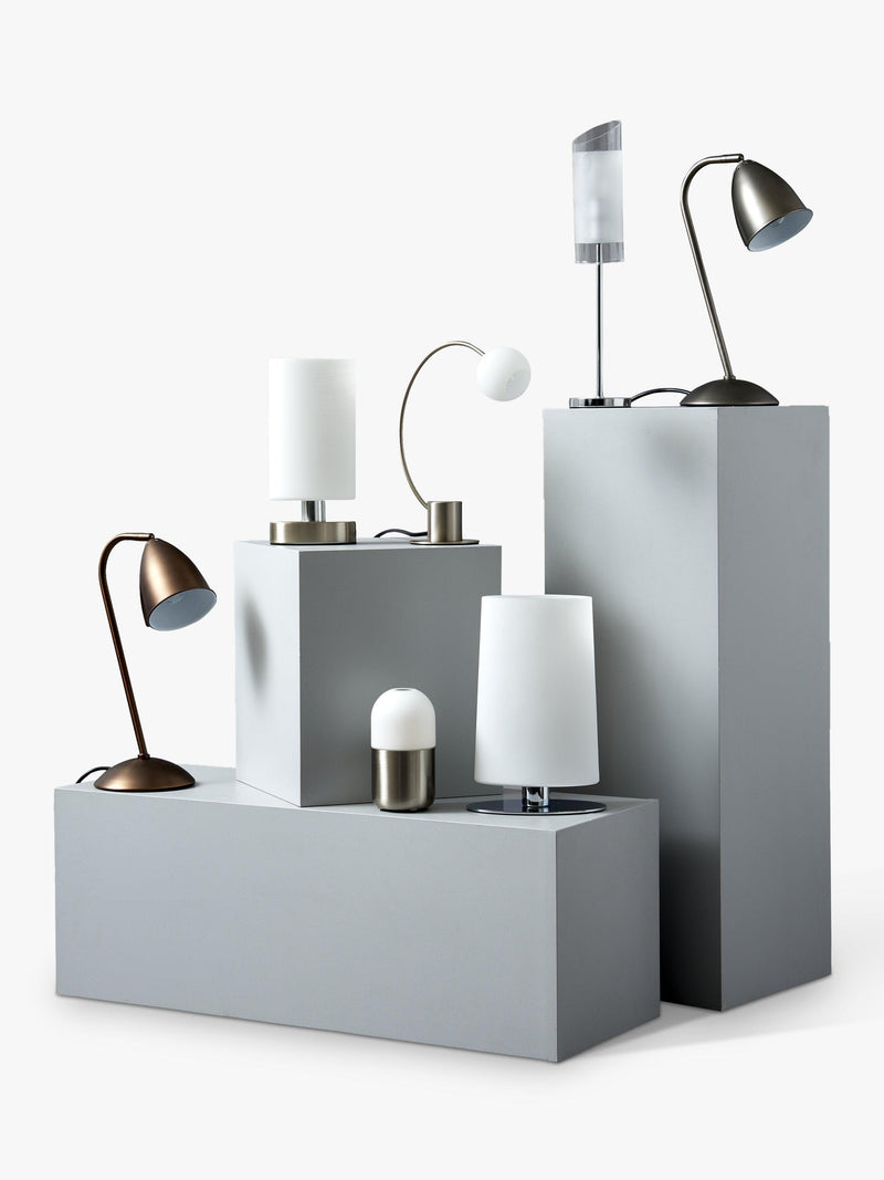 John Lewis Danny Oval touch table lamp satin nickel - British product