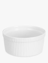 John Lewis John Lewis Porcelain Round Soufflé Oven Dish, 17.5cm, White- Buy online at McGrocer