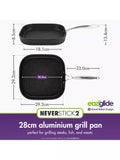 Eaziglide square non-stick grill pan 28cm - British product