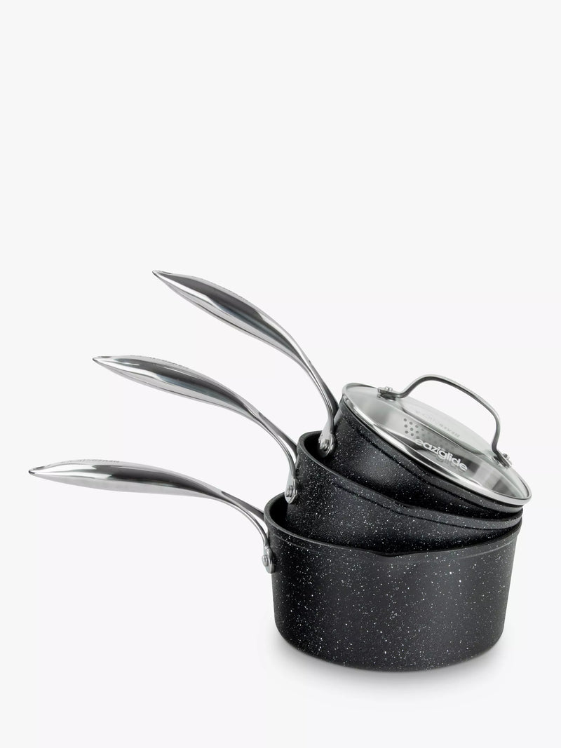 Eaziglide Neverstick2 Aluminium Non-Stick Saucepan Set 3 Piece - British product
