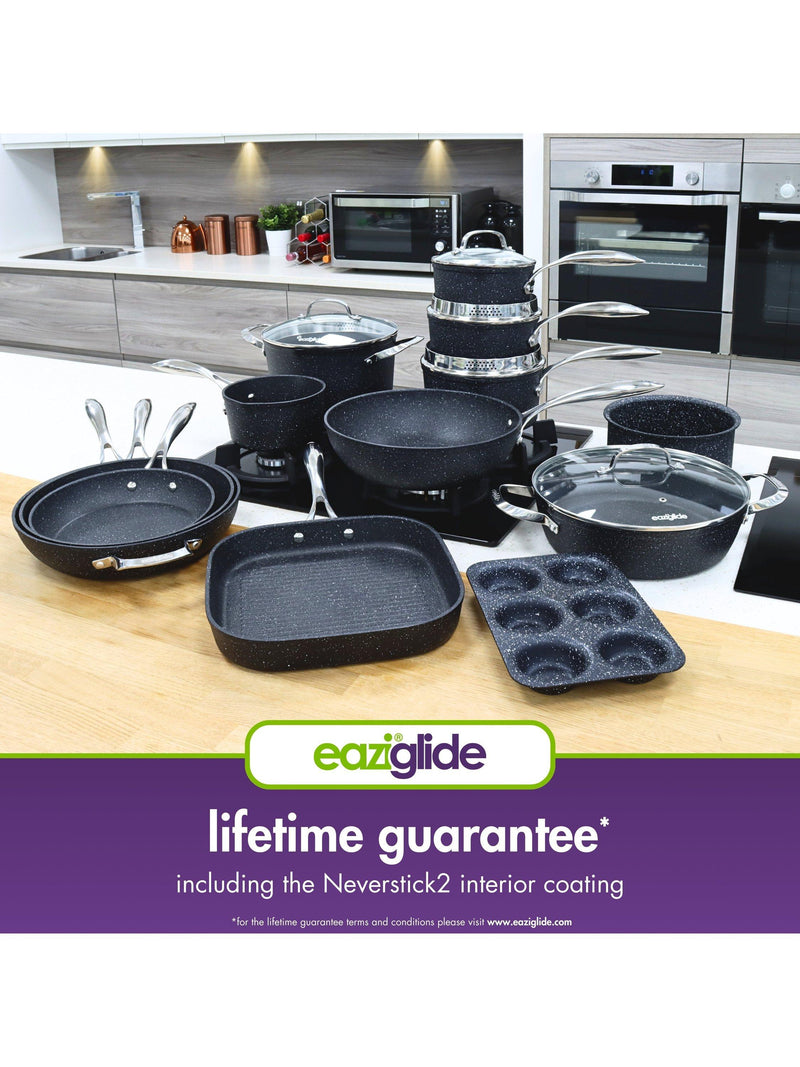Eaziglide aluminium non-stick shallow casserole with lid 28cm - British product