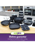 Eaziglide aluminium non-stick shallow casserole with lid 28cm - British product