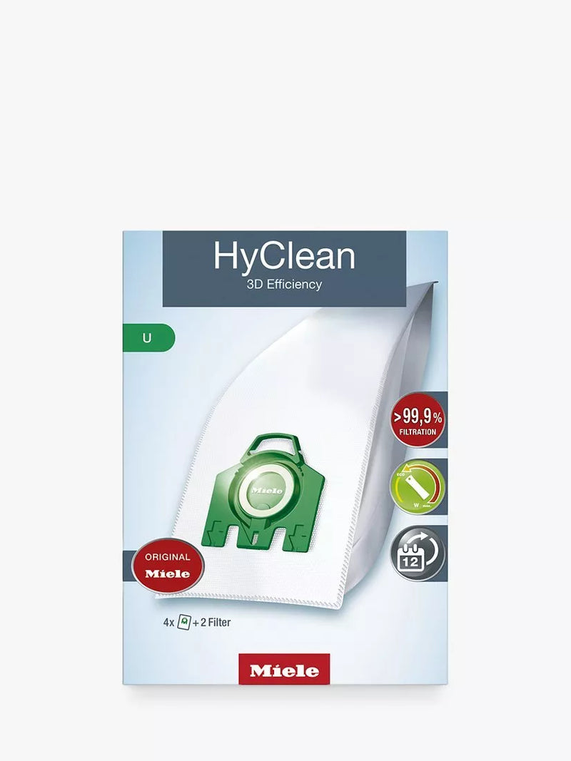 Miele HyClean 3D vacuum cleaner bags 4 pack with filters, UK version