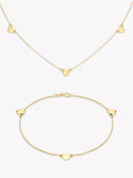 IBB 9ct yellow gold heart necklace set, imported from the UK