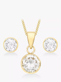 IBB 9ct yellow gold cubic zirconia jewellery set, UK version