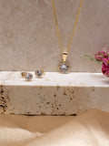 IBB 9ct yellow gold cubic zirconia jewellery set, UK version