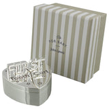 Silver Plated Heart-Shaped Keepsake Box for First Tooth and Curl