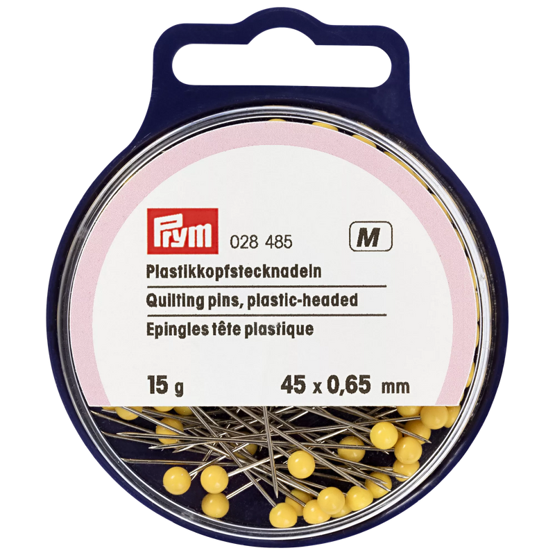 Prym plastic head quilting pins 0.65x45mm, imported from the UK