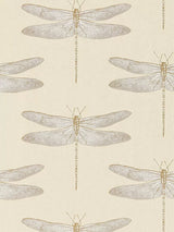 John Lewis Dragonfly Pattern Wallpaper with Iridescent and Matte Finish in Shell Color- Buy online at McGrocer