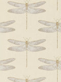 Harlequin Demoiselle wallpaper with dragonfly design in Shell, UK version