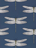 Dragonfly Pattern Wallpaper with Iridescent and Matte Finish in Shell Color