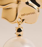 Self-Portrait crystal and faux pearl flower earrings - British product