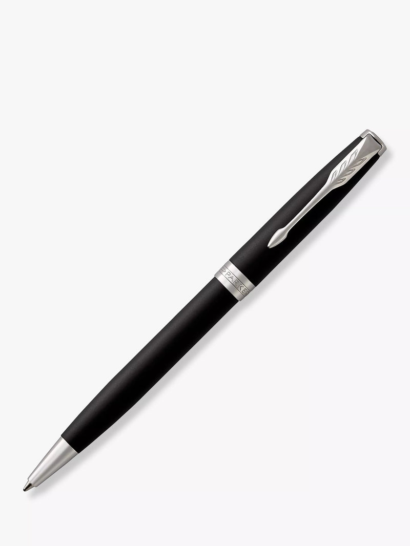 PARKER Sonnet matt lacquer ballpoint pen black silver - British product