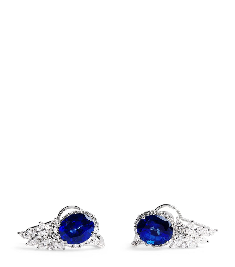Yeprem diamond and sapphire stud earrings - British product