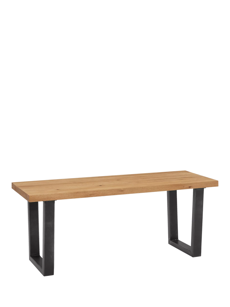 John Lewis Calia solid oak 2-seater dining bench - British product
