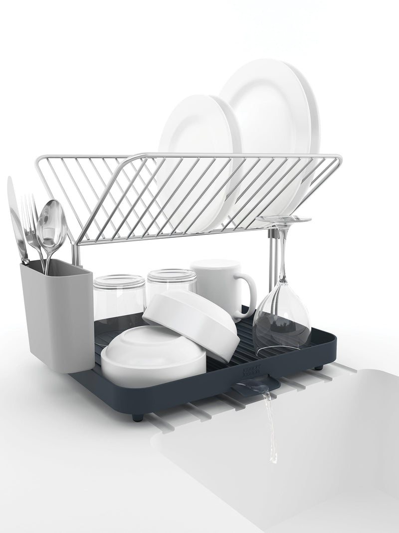 Joseph Joseph two-tier self-draining dish rack with utensil pot, UK version