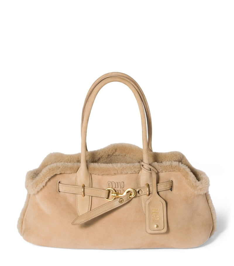Miu Miu Aventure suede shearling shoulder bag, UK version