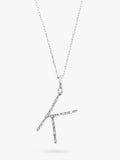 E.W Adams 9ct White Gold Diamond Initial Pendant