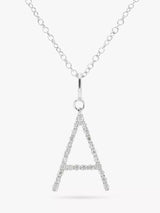 John Lewis E.W Adams 9ct White Gold Diamond Initial Pendant- Buy online at McGrocer