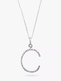 E.W Adams 9ct White Gold Diamond Initial Pendant