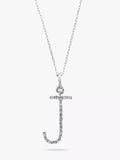 E.W Adams 9ct White Gold Diamond Initial Pendant