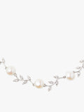Lido leaf pearl necklace in silver and white - British product