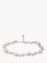 John Lewis Lido Leaf Pearl Bracelet Silver/White- Buy online at McGrocer