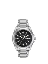 John Lewis Citizen AW0050-82E Men's Sport Day Date Watch, Silver/Black- Buy online at McGrocer