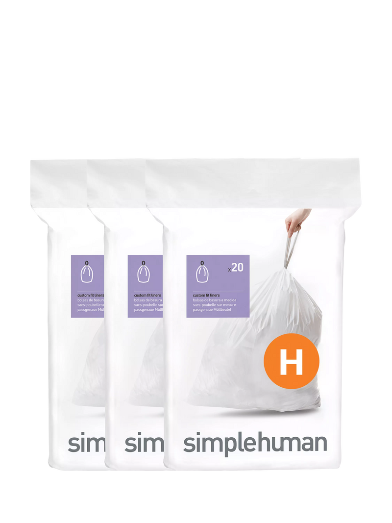 Simplehuman bin liners Code H pack of 60, UK version