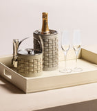 Riviere woven leather bottle cooler 22cm - British product