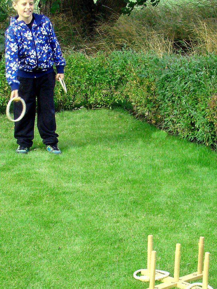 Bex Ring Toss garden game made from rubber wood - British product