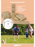 Bex Kubb game set with birch wood pieces, UK version