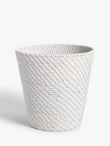 John Lewis John Lewis Modern Country Rattan Waste Paper Bin, White- Buy online at McGrocer