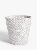 John Lewis white rattan waste paper bin 26cm, UK version