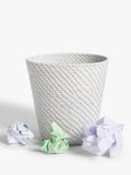 John Lewis white rattan waste paper bin 26cm, UK version