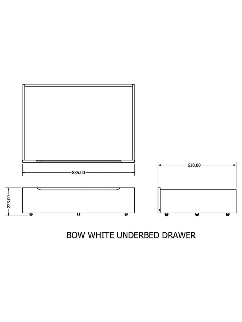 John Lewis underbed drawers set of 2 natural, imported from the UK