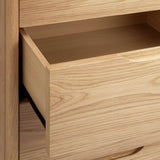 John Lewis Bow tallboy chest natural finish, imported from the UK