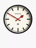 Newgate Clocks Luggage analogue wall clock 30cm black and red - British product
