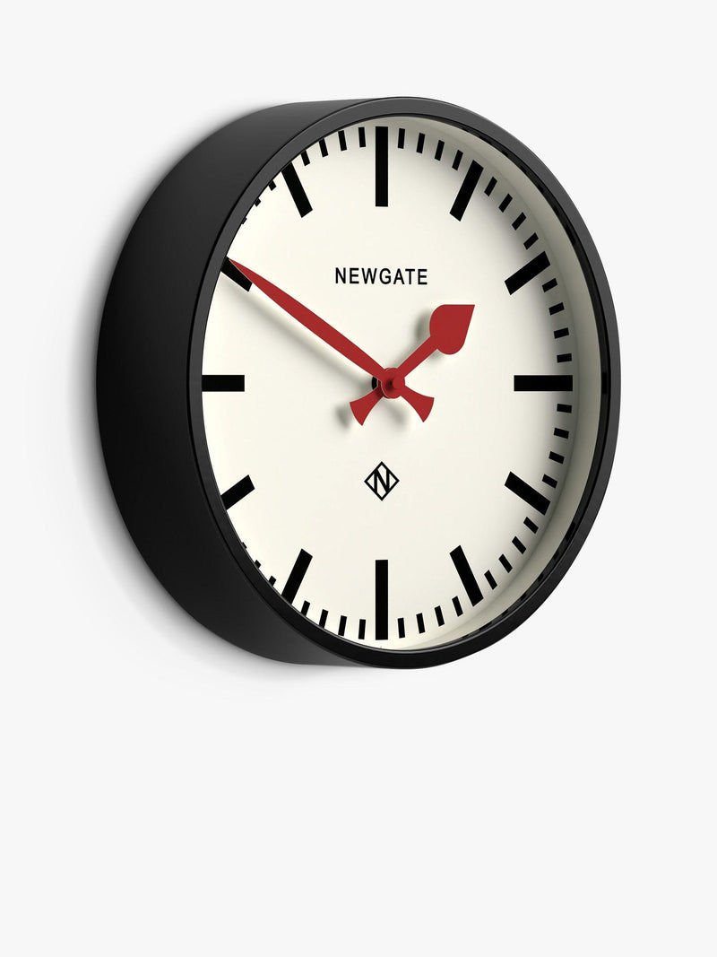 Newgate Clocks Luggage analogue wall clock 30cm black and red - British product