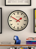 Newgate Clocks Luggage analogue wall clock 30cm black and red - British product