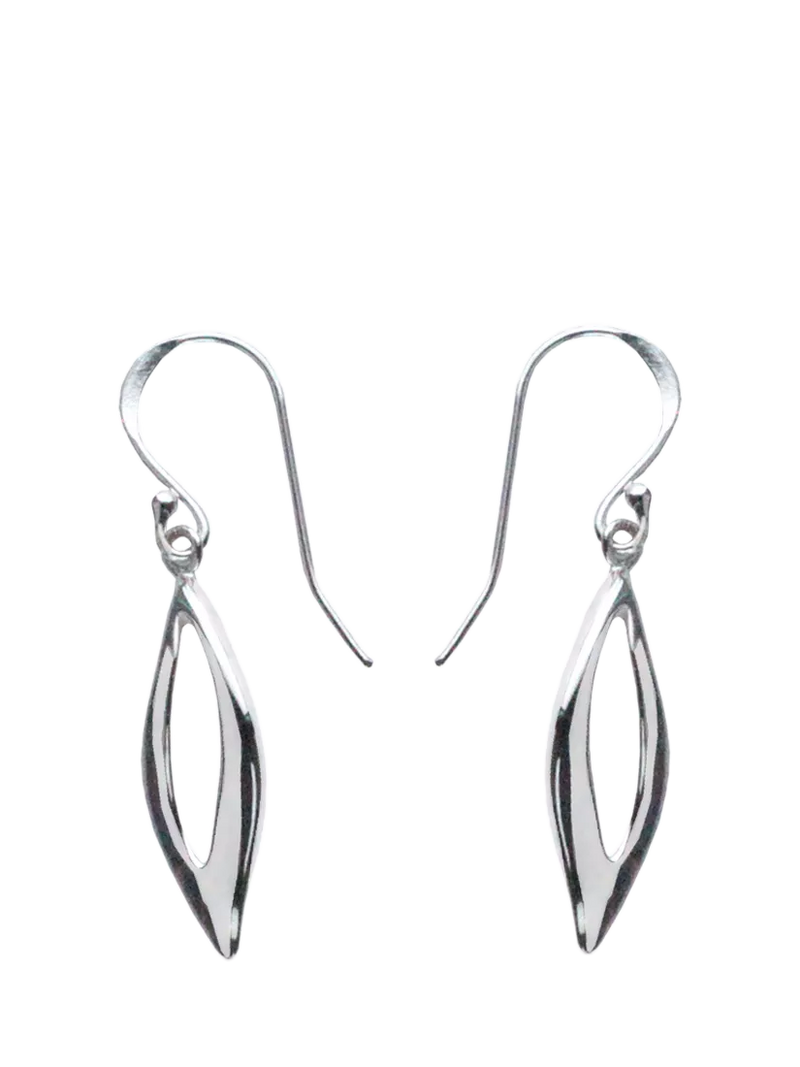 Nina B hook drop earrings silver (British brand)
