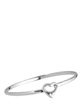 John Lewis Nina B Centre Heart Diamond Bangle, Silver, 6cm Diameter- Buy online at McGrocer