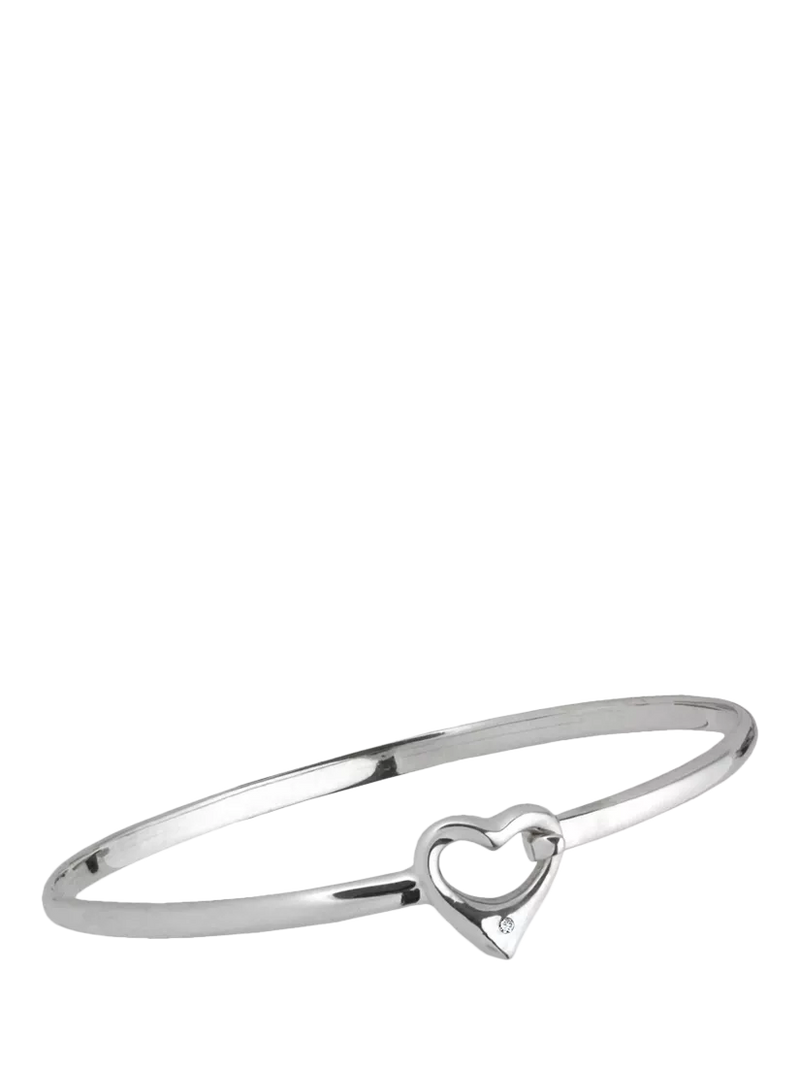 Nina B sterling silver heart diamond bangle - British product