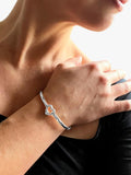 Nina B sterling silver heart diamond bangle - British product